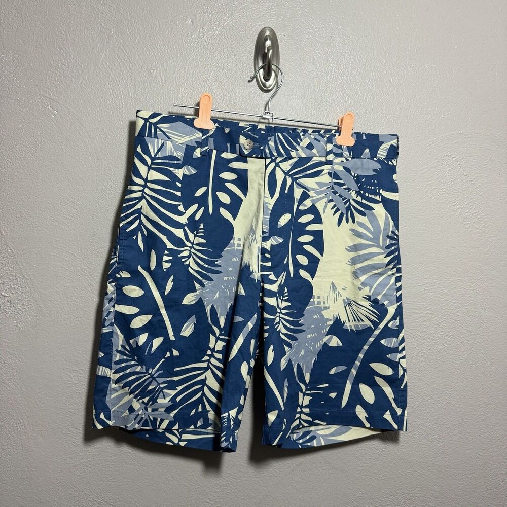 Reserve Patrick James Shorts Mens Sz 33 Tropical Palm Print Pima Cotton Golf